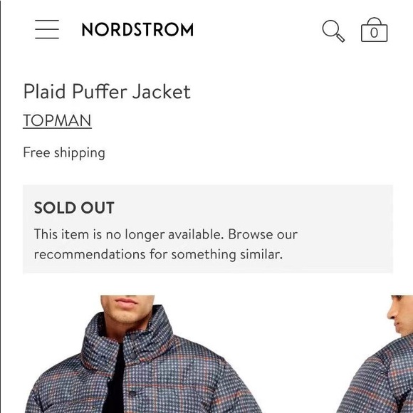 Topman Plaid Houndstooth Puffer Jacket NWT - Picture 2 of 7